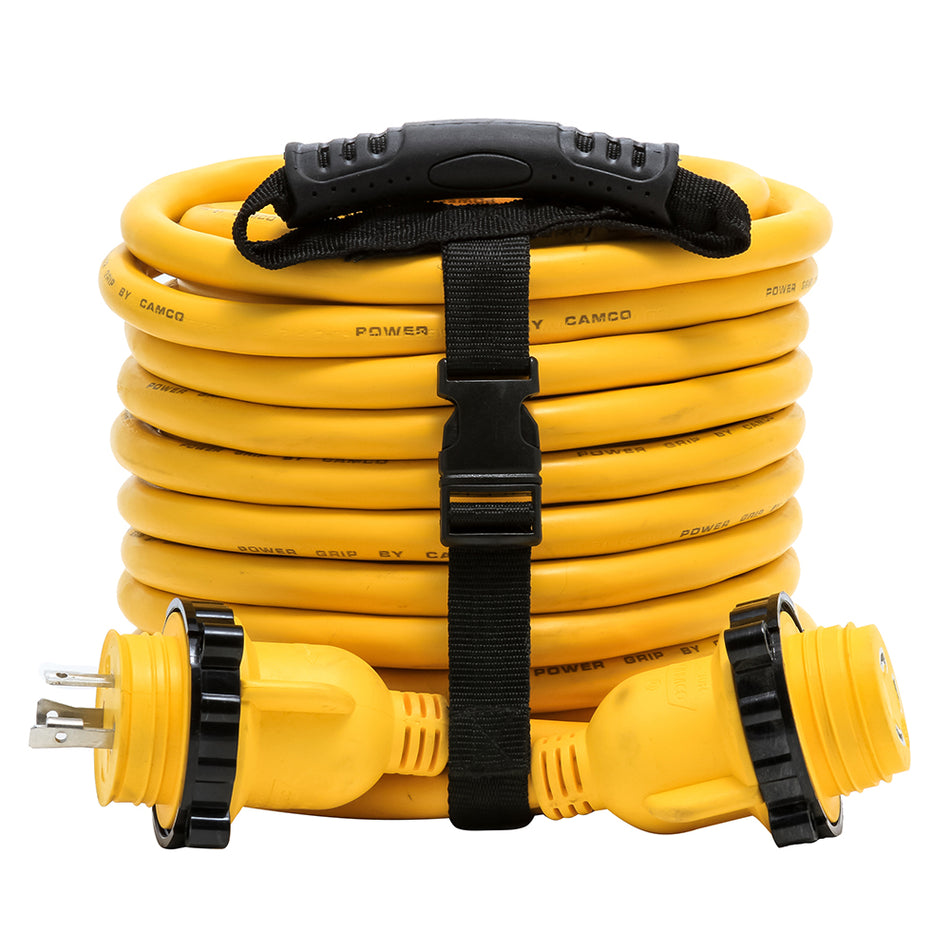Camco 30 Amp Power Grip Marine Extension Cord - 50' M-Locking/F-Locking Adapter 55613 — Quality Boat Parts