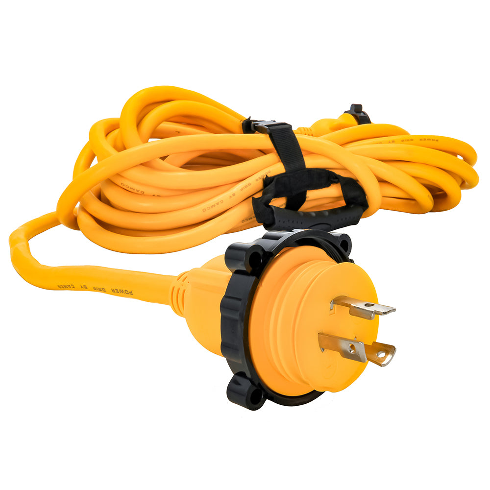Camco 30 Amp Power Grip Marine Extension Cord - 50' M-Locking/F-Locking Adapter 55613 — Quality Boat Parts