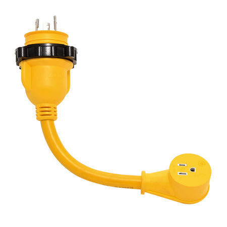 Camco 30AM/15AF Power Grip Marine 12" Dogbone - M-Locking/90F Adapter 55616 — Quality Boat Parts