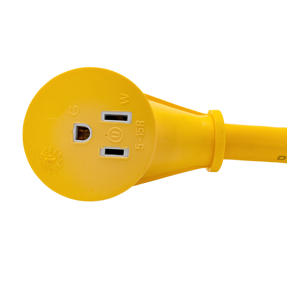 Camco 30AM/15AF Power Grip Marine 12" Dogbone - M-Locking/90F Adapter 55616 — Quality Boat Parts