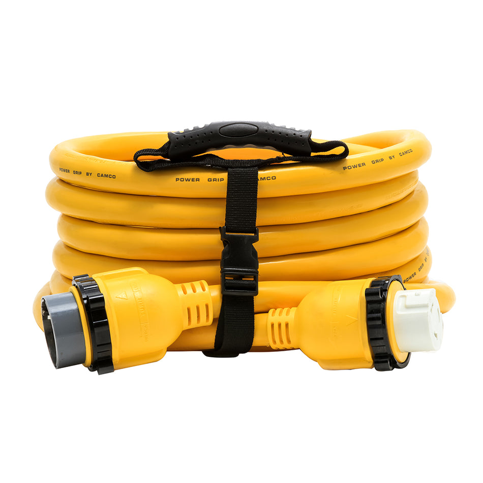 Camco 50 Amp Power Grip Marine Extension Cord - 25' M-Locking/F-Locking Adapter 55621 — Quality Boat Parts