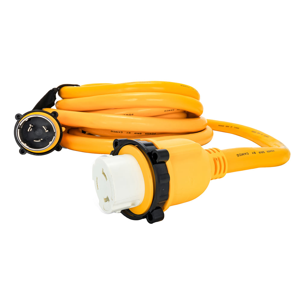 Camco 50 Amp Power Grip Marine Extension Cord - 25' M-Locking/F-Locking Adapter 55621 — Quality Boat Parts