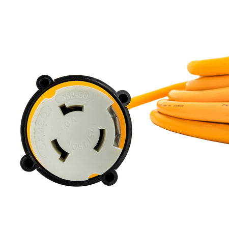 Camco 50 Amp Power Grip Marine Extension Cord - 50' M-Locking/F-Locking Adapter 55623 — Quality Boat Parts
