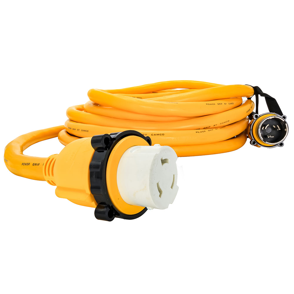 Camco 50 Amp Power Grip Marine Extension Cord - 50' M-Locking/F-Locking Adapter 55623 — Quality Boat Parts