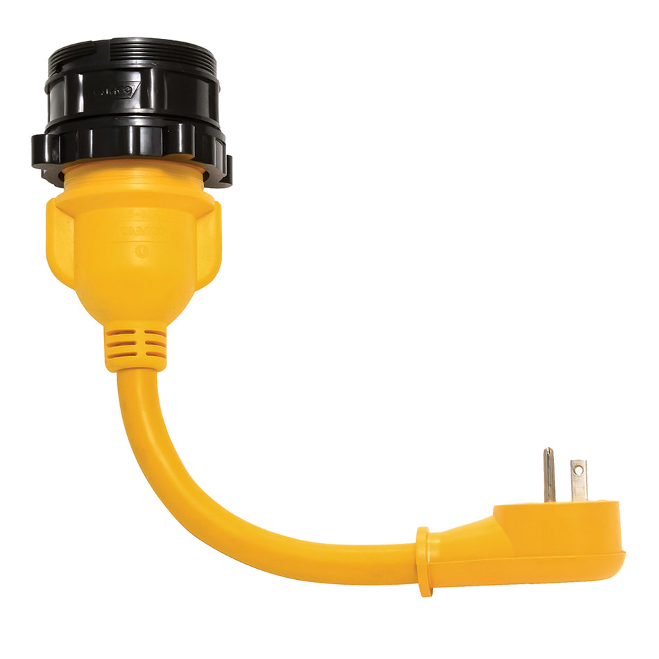 Camco PowerGrip Locking Adapter - 15A/125V Male to 30A/125V Female Locking 55635 — Quality Boat Parts