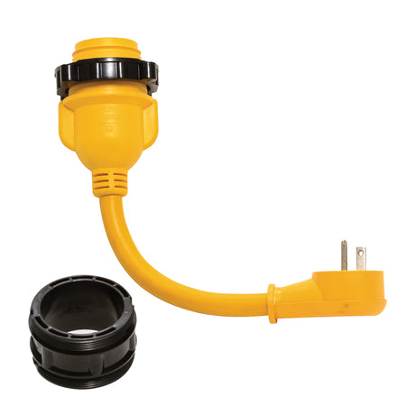 Camco PowerGrip Locking Adapter - 15A/125V Male to 30A/125V Female Locking 55635 — Quality Boat Parts