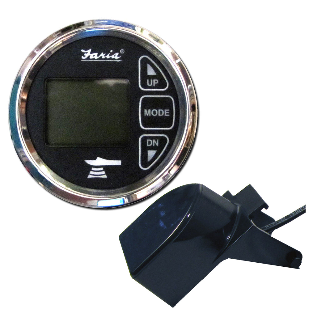 Faria Chesapeake Black 2" Dual Depth & Temp Sounder w/Transom Mount Transducer 13752 — Quality Boat Parts
