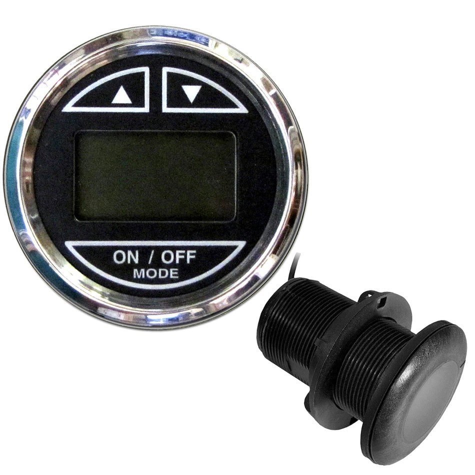 Faria Chesapeake Black 2" Depth Sounder w/Thru-Hull Transducer 13795 — Quality Boat Parts