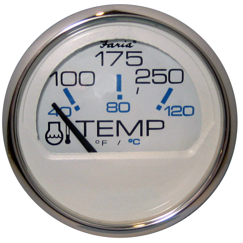 Faria Chesapeake White SS 2" Water Temperature Gauge (100-250°F) 13804 — Quality Boat Parts