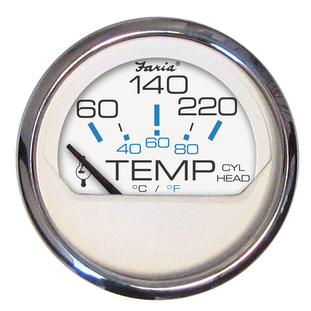 Faria Chesapeake White SS 2" Cylinder Head Temperature Gauge (60-220°F) 13806 — Quality Boat Parts