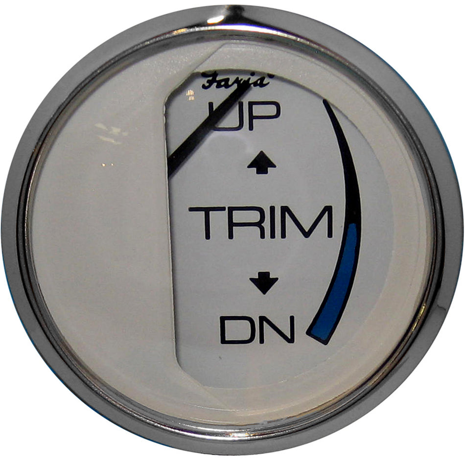 Faria Chesapeake White SS 2" Trim Gauge (J/E/Suzuki Outboard) 13809 — Quality Boat Parts