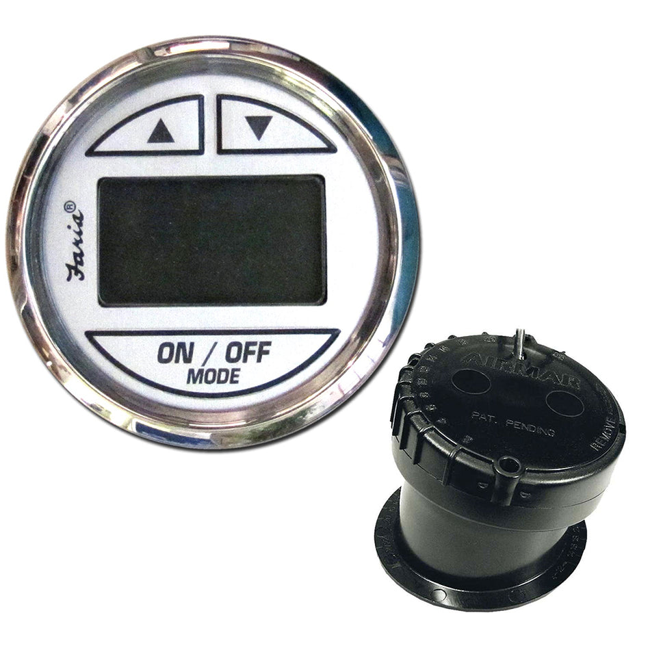 Faria Chesapeake White SS 2" Depth Sounder w/In-Hull Transducer 13851 — Quality Boat Parts