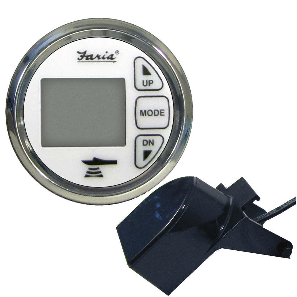 Faria Chesapeake White SS 2" Dual Depth & Temp Sounder w/Transom Mount Transducer 13852 — Quality Boat Parts