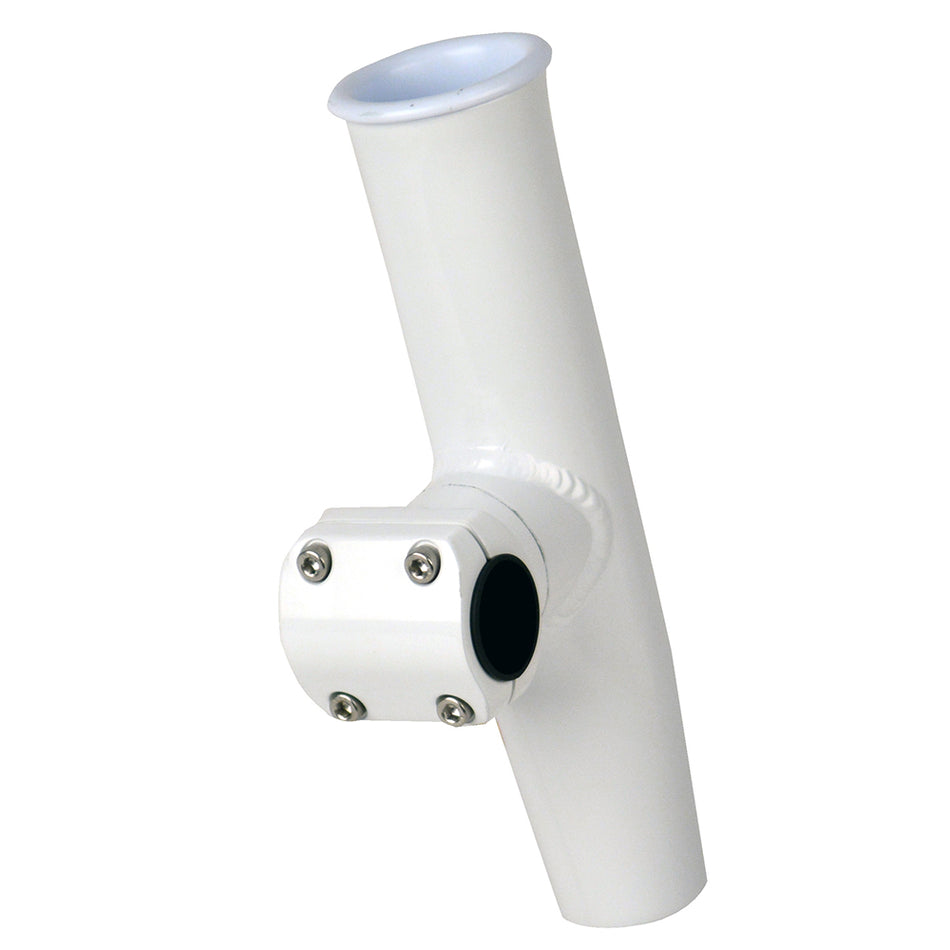 C.E. Smith Adjustable Mid Mount Rod Holder - 1.66" or 1-1/2" OD - White Powder Coat Aluminum with Sleeve & Hex Key 53775 — Quality Boat Parts