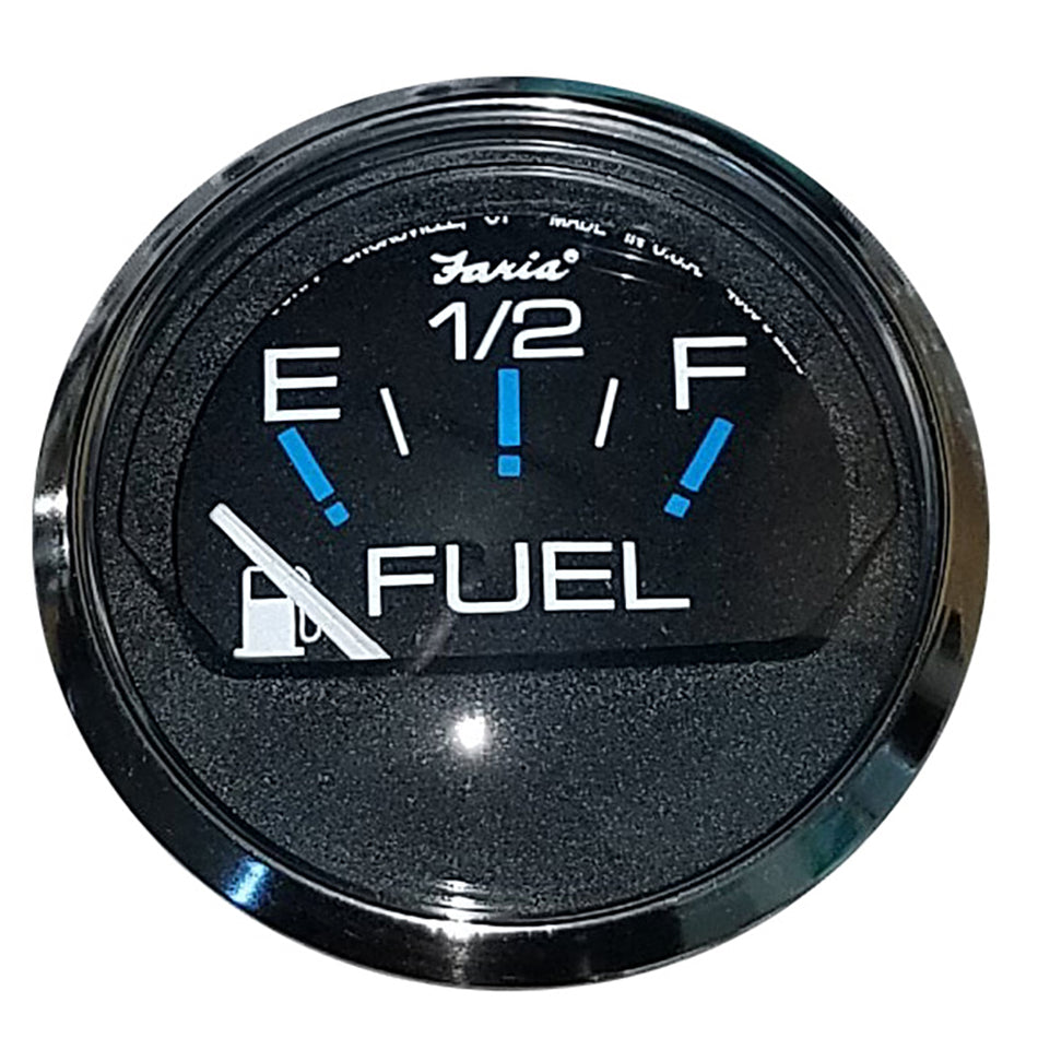 Faria Chesapeake Black 2" Fuel Level Gauge (E-1/2-F) 13701 — Quality Boat Parts