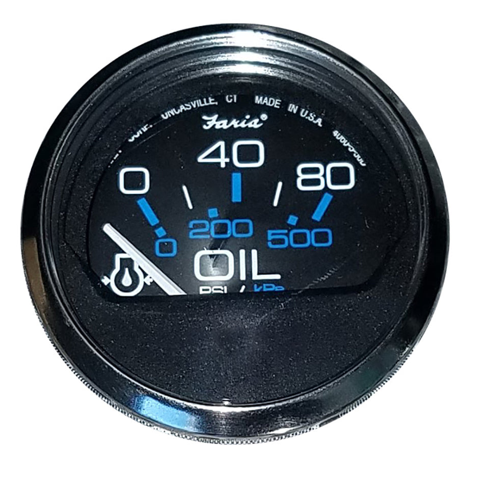Faria Chesapeake Black 2" Oil Pressure Gauge (80 PSI) 13702 — Quality Boat Parts