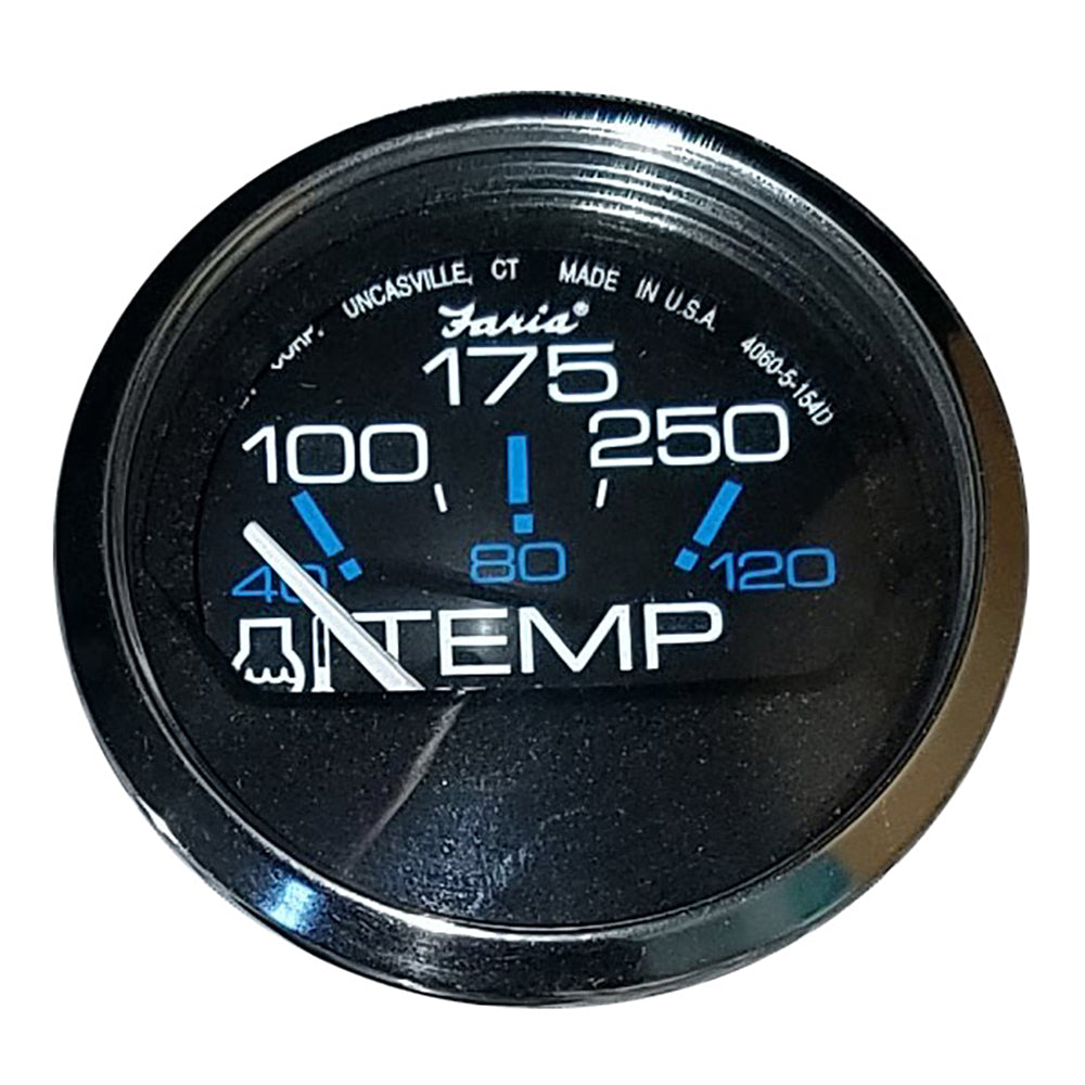 Faria Chesapeake Black 2" Water Temperature Gauge (100-250°F) 13704 — Quality Boat Parts