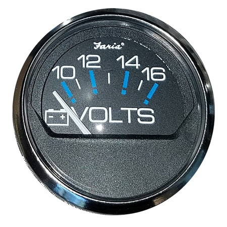 Faria Chesapeake Black 2" Voltmeter (10-16 VDC) 13705 — Quality Boat Parts