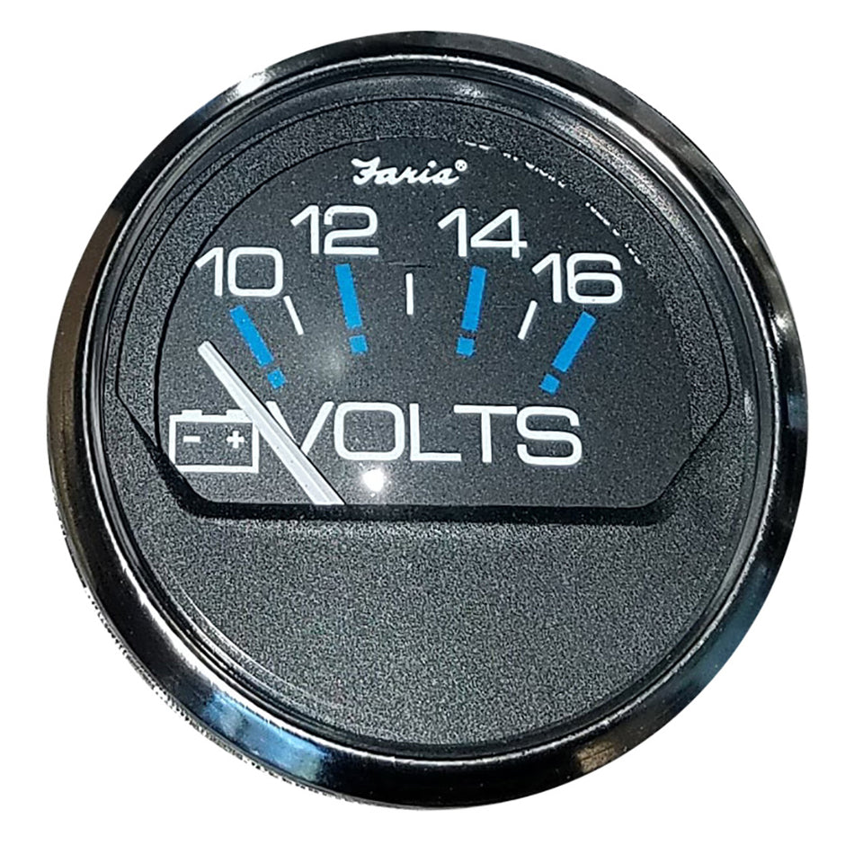 Faria Chesapeake Black 2" Voltmeter (10-16 VDC) 13705 — Quality Boat Parts