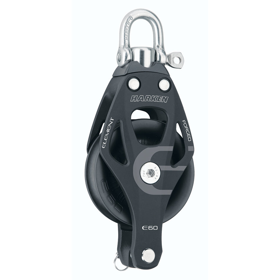 Harken 60mm Single Aluminum Element Block w/Swivel & Becket 6261 — Quality Boat Parts