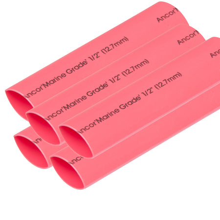 Ancor Heat Shrink Tubing 1/2" x 6" - Red - 5 Pieces 305606 — Quality Boat Parts