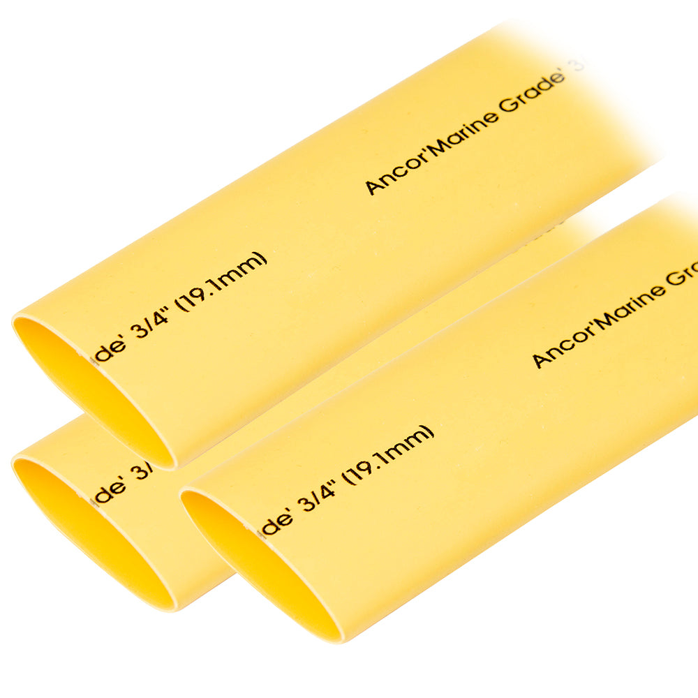 Ancor Heat Shrink Tubing 3/4" x 3" - Yellow - 3 Pieces 306903 — Quality Boat Parts