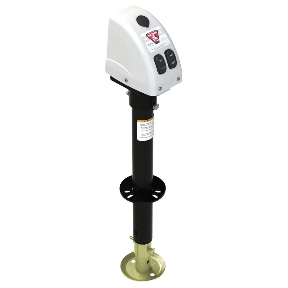 Bulldog 3,500lbs A-Frame RV Jack w/Powered Drive - 12V - White Cover 500188 — Quality Boat Parts