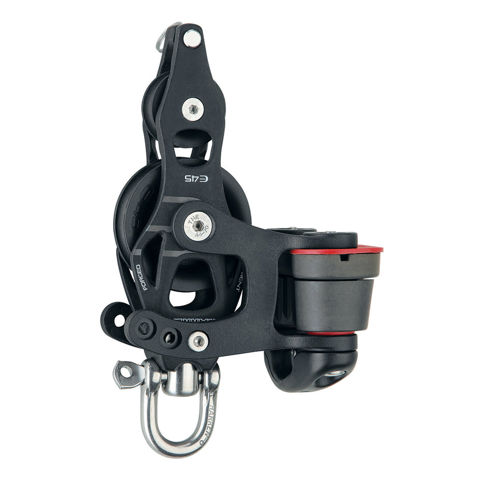 Harken 45mm Single Aluminum Element Fiddle Block w/Swivel, Becket & 150 Cam Cleat 6234 — Quality Boat Parts