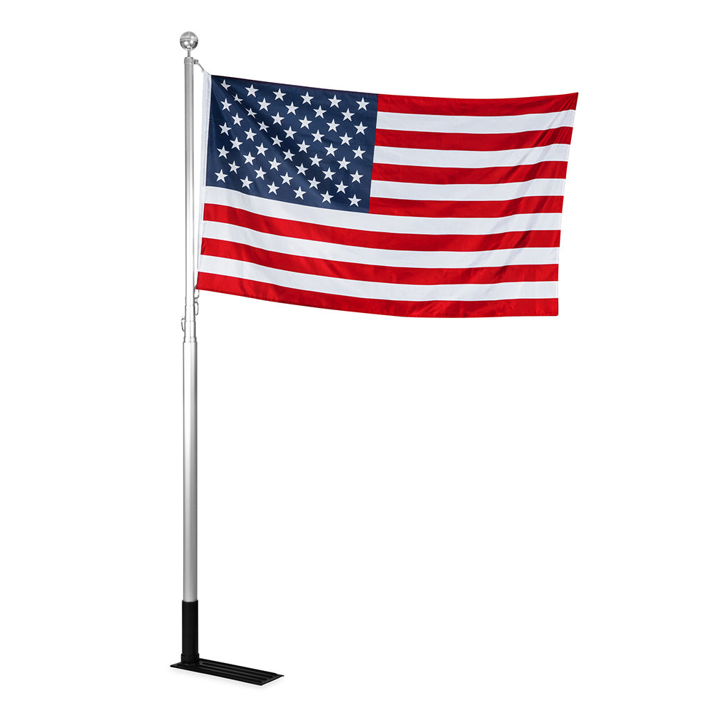 Camco 20' Telescoping Camper/RV Flagpole w/Base Foot & U.S. Flag 51600 — Quality Boat Parts