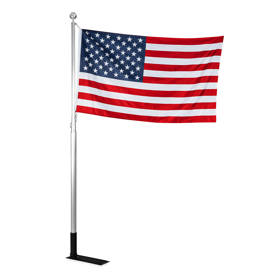 Camco 20' Telescoping Camper/RV Flagpole w/Base Foot & U.S. Flag 51600 — Quality Boat Parts