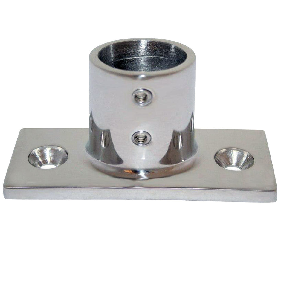 Whitecap 2" O.D. 90° 2-Hole Rectangle Base SS Rail Fitting 6194 — Quality Boat Parts