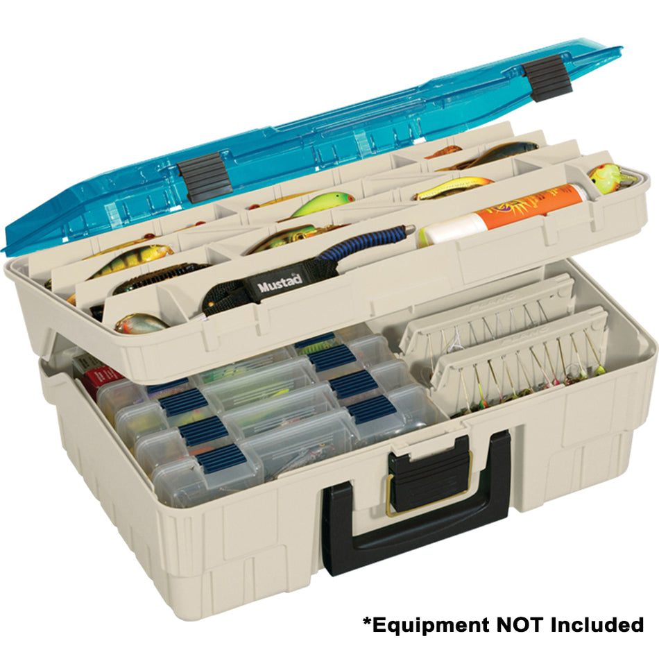 Plano Two-Tier Magnum Satchel XL - Beige/Blue 135010 — Quality Boat Parts