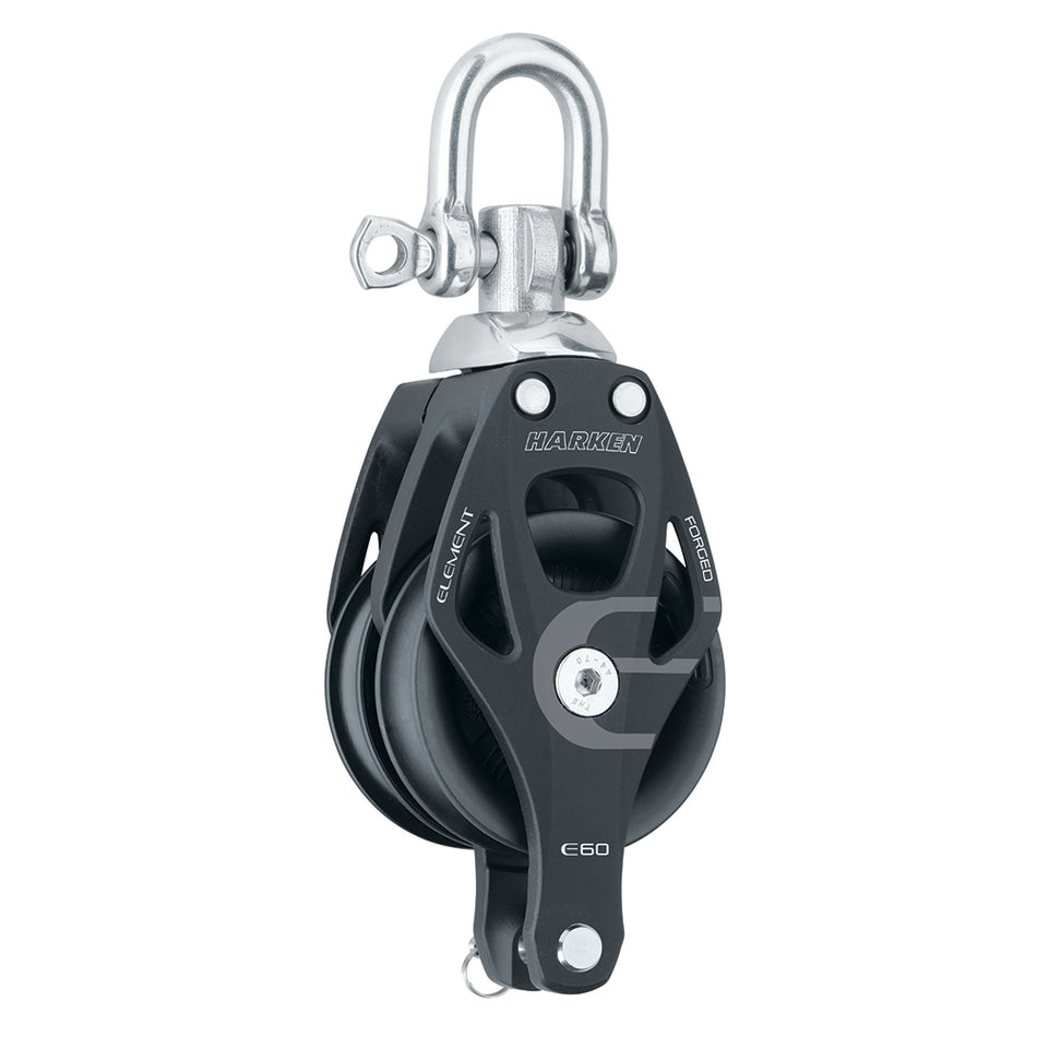 Harken 60mm Double Aluminum Element Block w/Swivel & Becket 6270 — Quality Boat Parts