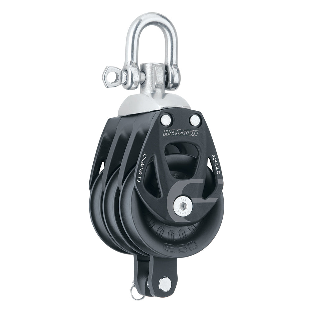 Harken 60mm Triple Aluminum Element Block w/Swivel & Becket 6273 — Quality Boat Parts