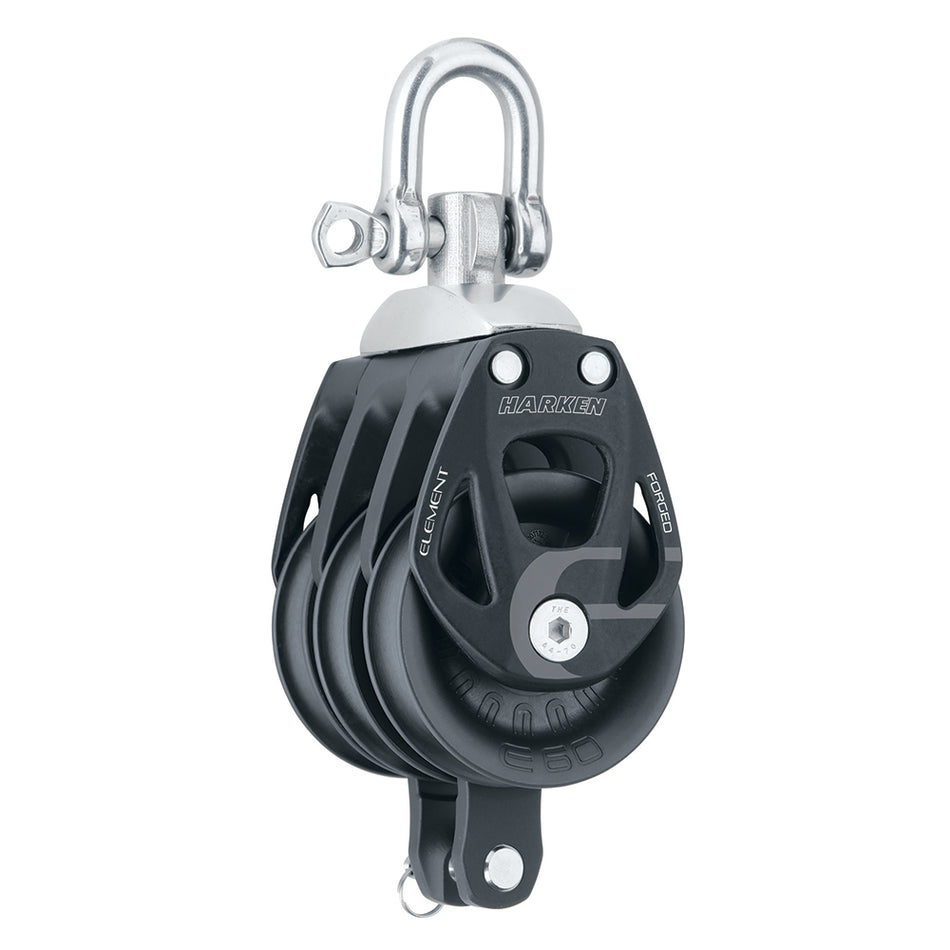 Harken 60mm Triple Aluminum Element Block w/Swivel & Becket 6273 — Quality Boat Parts
