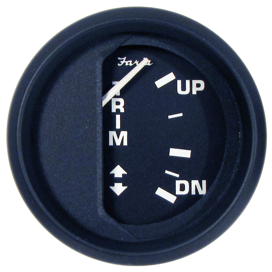 Faria Euro Black 2" Trim Gauge f/ Johnson/Evinrude/Suzuki Outboard 12827 — Quality Boat Parts