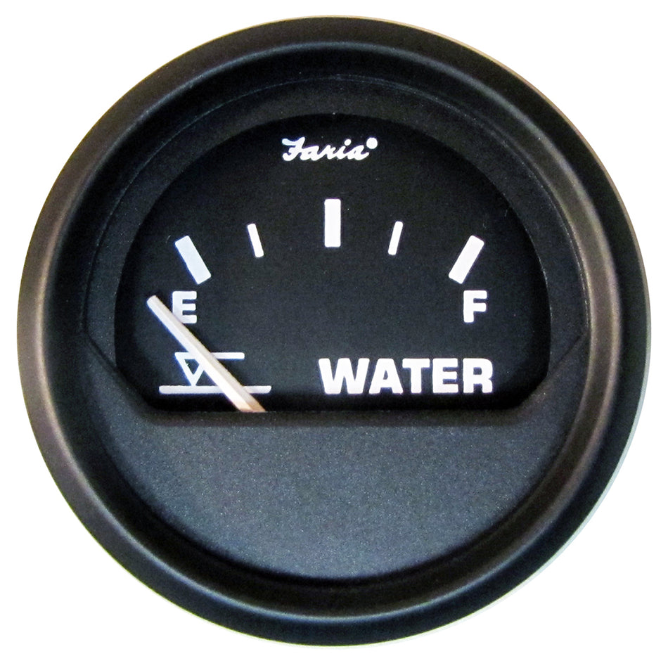 Faria Euro Black 2" Tank Level Gauge - Potable Water 12830 — Quality Boat Parts
