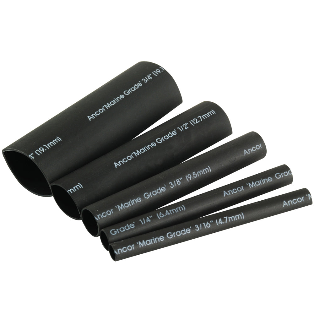 Ancor Adhesive Lined Heat Shrink Tubing Kit - 8-Pack, 3", 20 to 2/0 AWG, Black 301503 — Quality Boat Parts