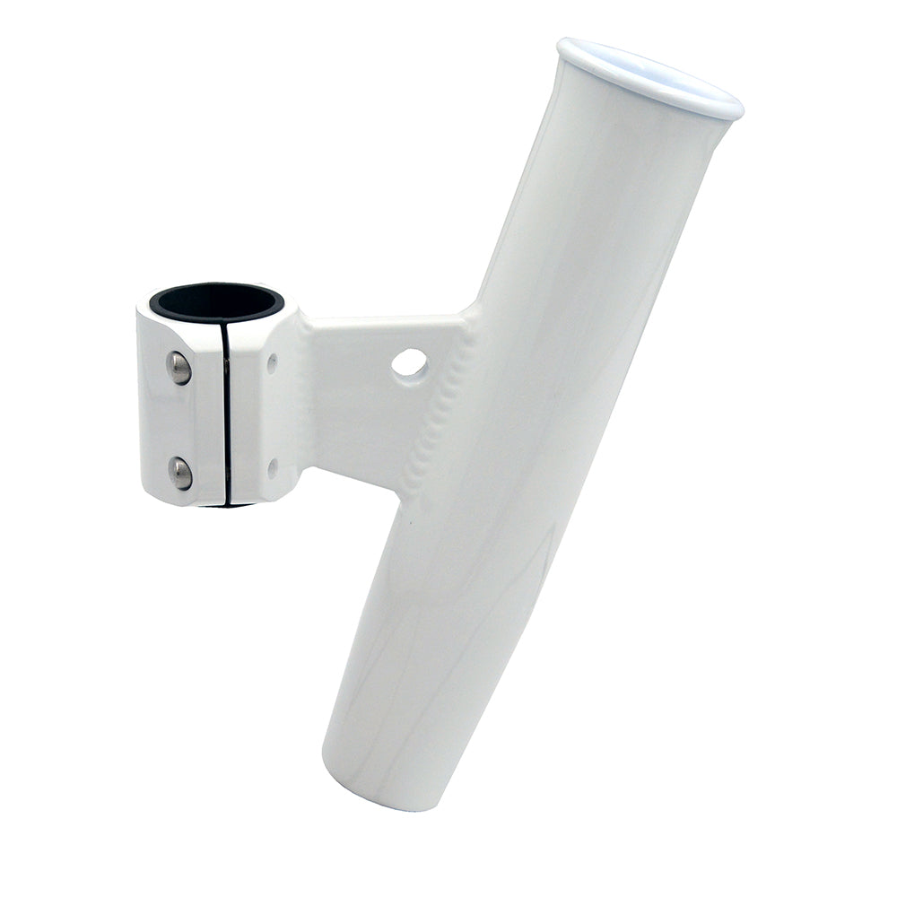 C.E. Smith Aluminum Vertical Clamp-On Rod Holder 1-2/3" OD White Powdercoat w/Sleeve 53726 — Quality Boat Parts