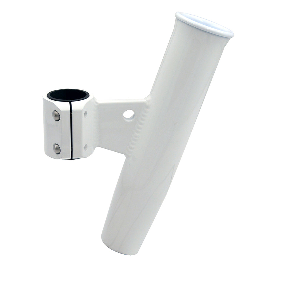 C.E. Smith Aluminum Vertical Clamp-On Rod Holder 1-2/3" OD White Powdercoat w/Sleeve 53726 — Quality Boat Parts