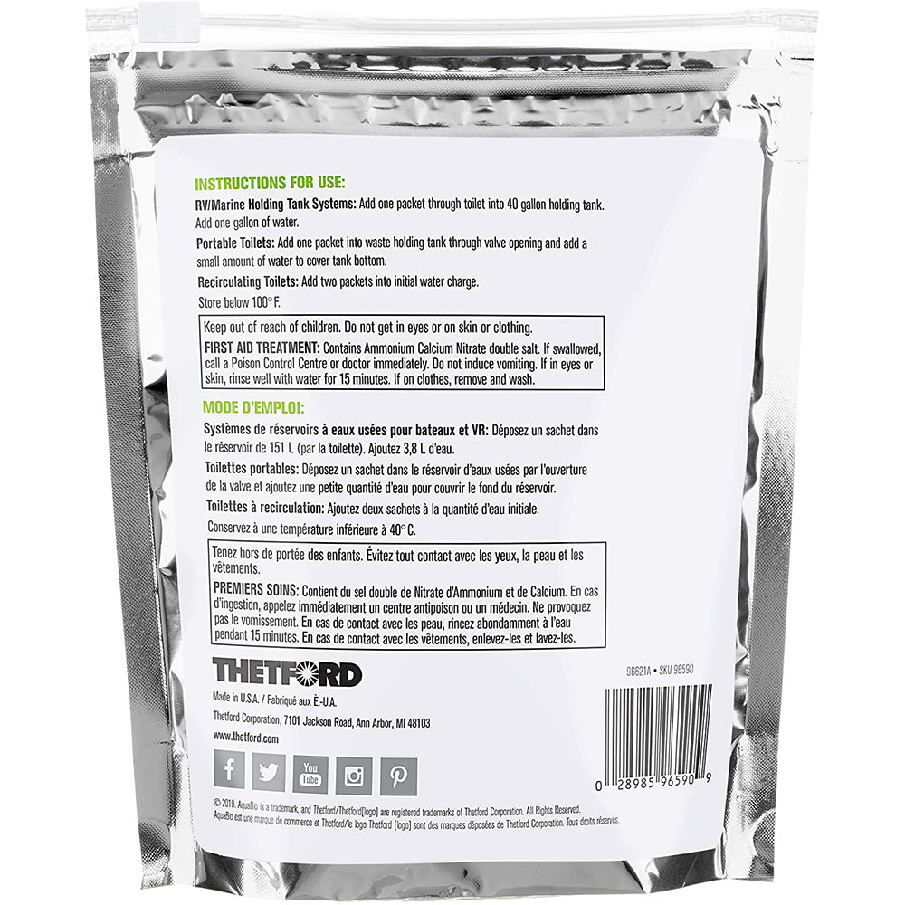 Thetford AquaBio - 16 Toss-Ins® Concentrate Packets 96590 — Quality Boat Parts
