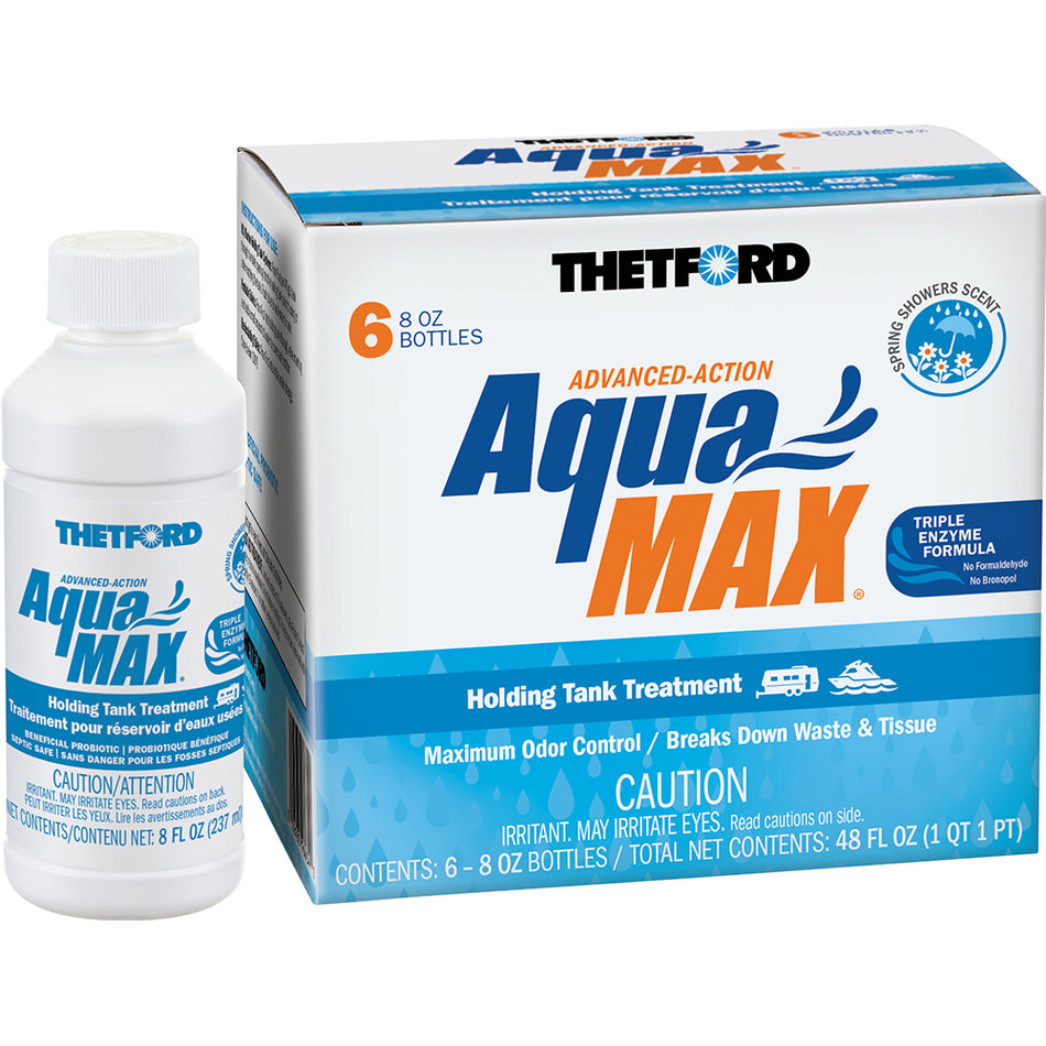 Thetford AquaMax® Holding Tank Treatment - 6-Pack - 8oz Liquid - Spring Shower Scent 96634 — Quality Boat Parts