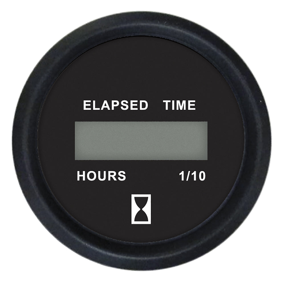 Faria Euro Black 2" Digital Hourmeter Gauge 12835 — Quality Boat Parts