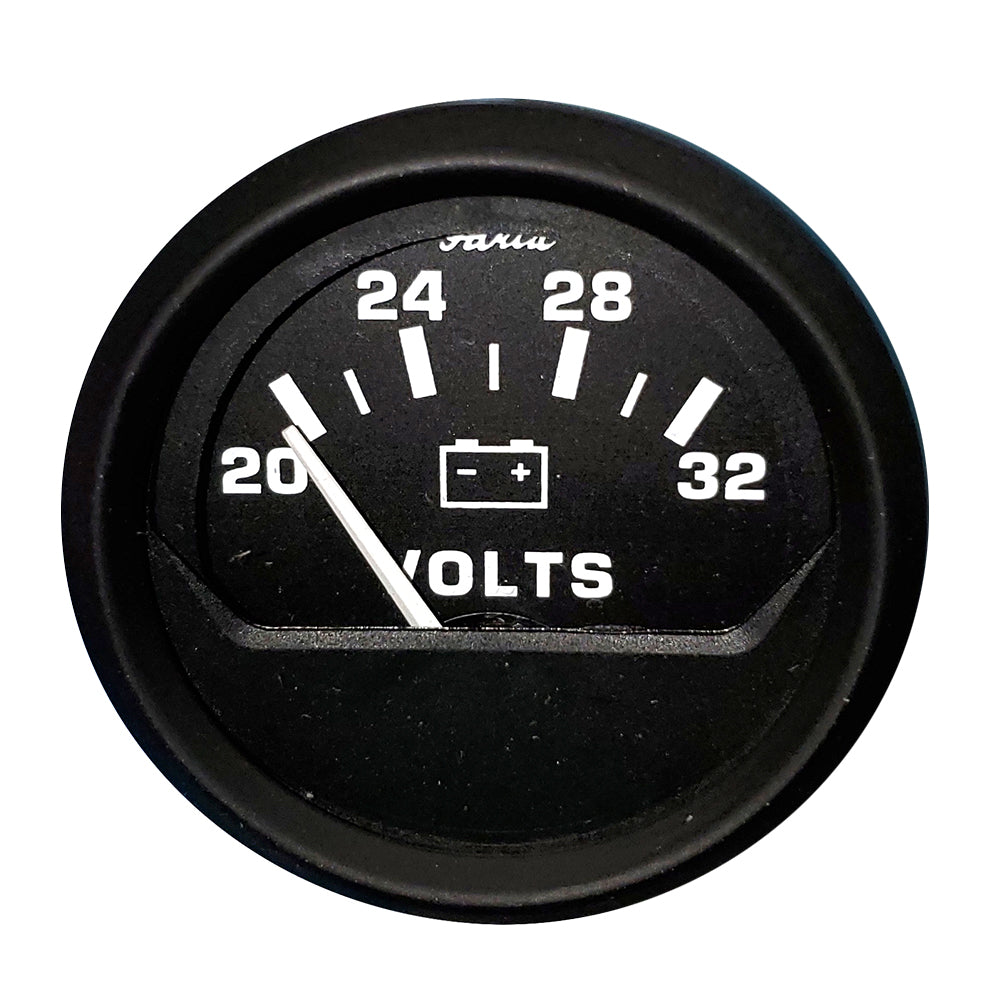 Faria Euro Black 2" Voltmeter (20-32 V) 12860 — Quality Boat Parts