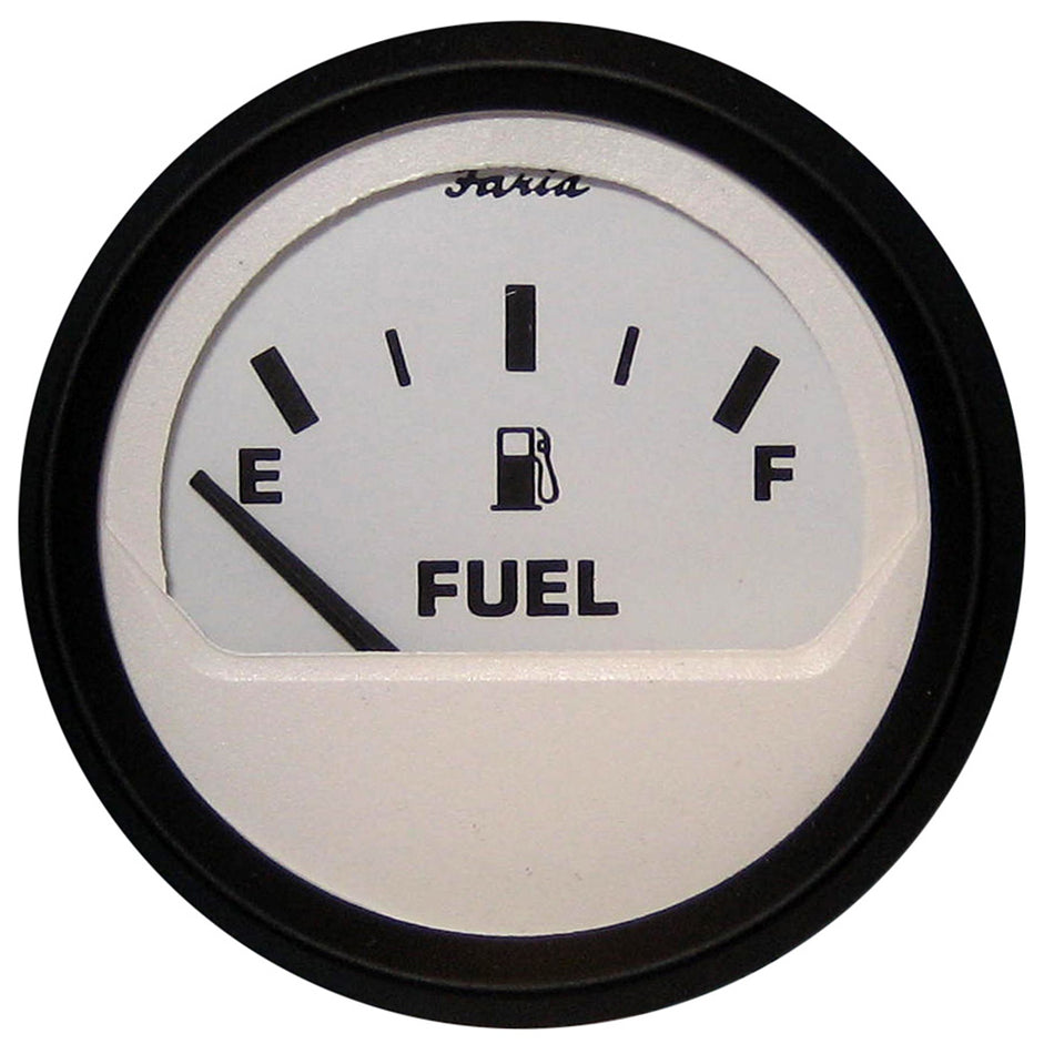 Faria Euro White 2" Fuel Level Gauge (E-1/2-F) 12901 — Quality Boat Parts