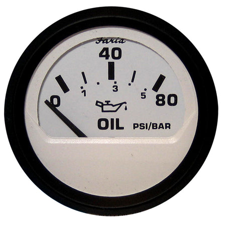 Faria Euro White 2" Oil Pressure Gauge (80 PSI) 12902 — Quality Boat Parts