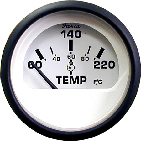 Faria Euro White 2" Cylinder Head Temperature Gauge (60 - 220° F) 12910 — Quality Boat Parts