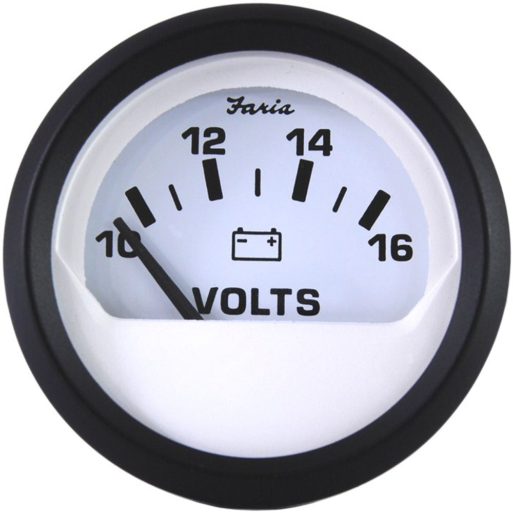 Faria Euro White 2" Voltmeter (10-16 VDC) 12911 — Quality Boat Parts