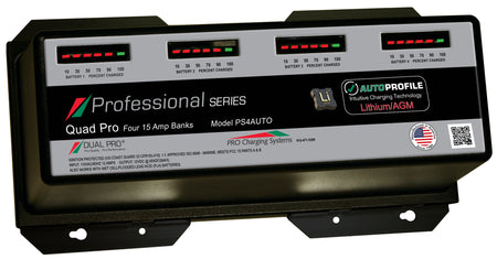 Dual Pro PS4AUTO Battery Charger, Auto Profille 4 Bank 60 Amps PS4AUTO — Quality Boat Parts