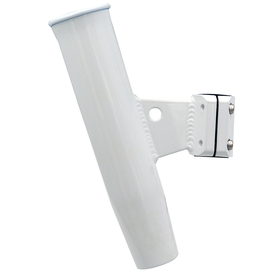 C.E. Smith Aluminum Vertical Clamp-On Rod Holder 1-5/16" OD White Powdercoat w/Sleeve 53716 — Quality Boat Parts